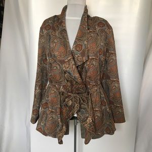Paisley Lightweight Tapestry Gathered Waist Jacket